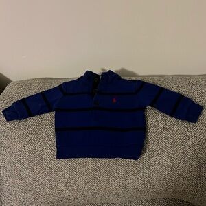 3M Ralph Lauren Polo Mid Button Blue w/ Black Strips & Red Horseman Pullover